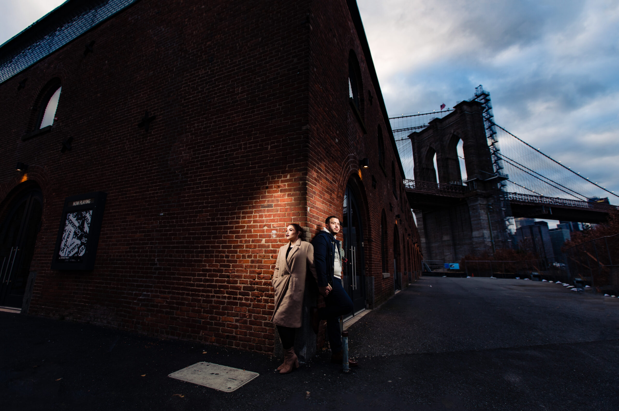 Stunning Brooklyn Bridge engagement photography captured by New Jersey Wedding Photographer Jarot Bocanegra.